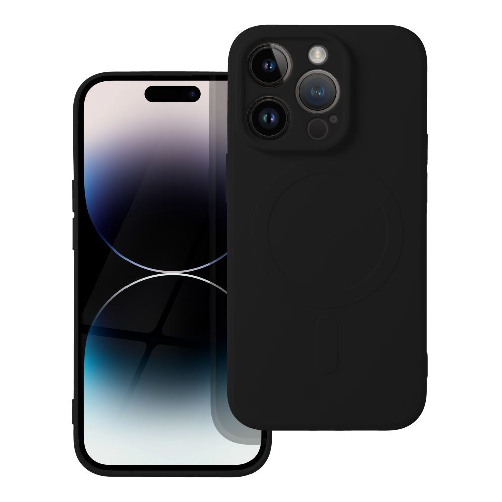 Silikoninis Magnetinis dėklas telefonui, suderinamas su MagSafe, skirtas iPhone 14 Pro, juoda