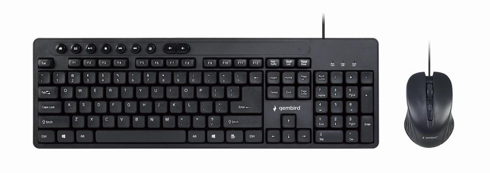 Klaviatūros ir pelės rinkinys USB ENG, Gembird KBS-UM-04
