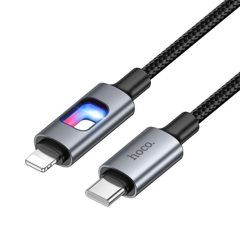 LED Laidas USB C to Lightning Hoco PD 27W 1,2 m U144 juodas