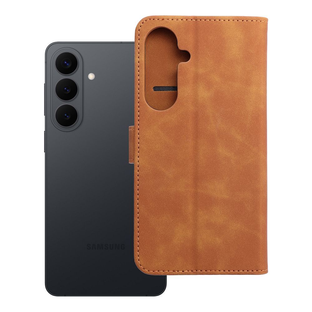 TENDER knyginis dėklas telefonui SAMSUNG S26 Edge rudas