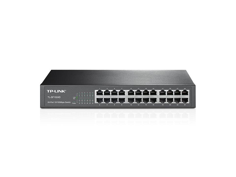 TP-Link TL-SF1024D tinklo komutatorius Ne-valdomas Fast Ethernet (10/100) Pilka
