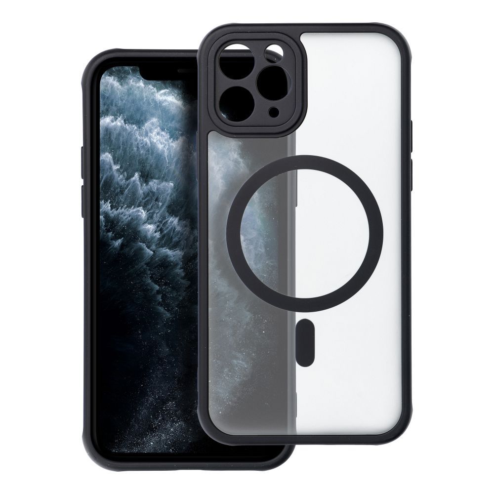 FULL MATTE MAG COVER magnetinis dėklas telefonui, suderinamas su MagSafe, skirtas IPHONE 11 Pro, juodas