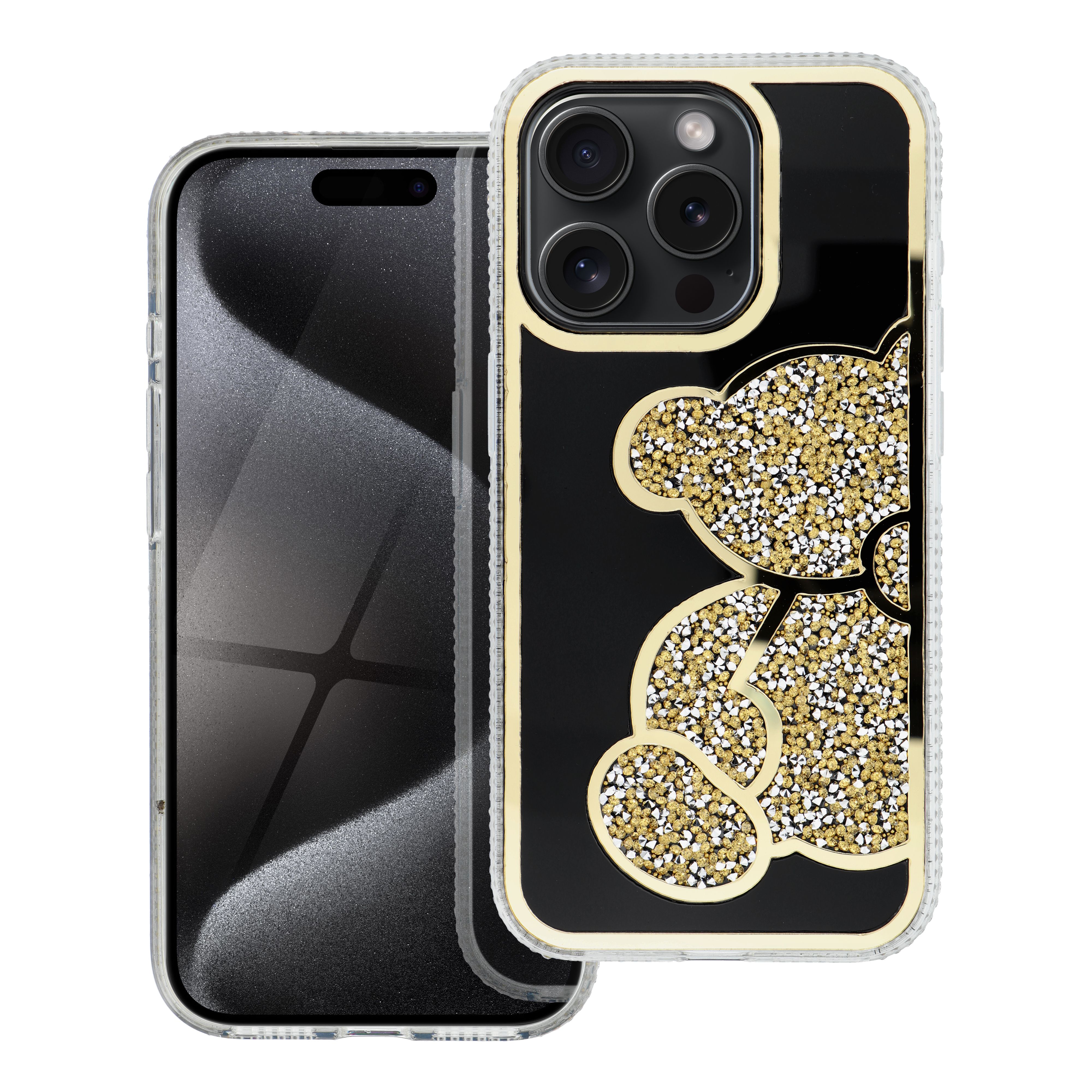 TEDDY BEAR dėklas telefonui IPHONE 13 auksinis