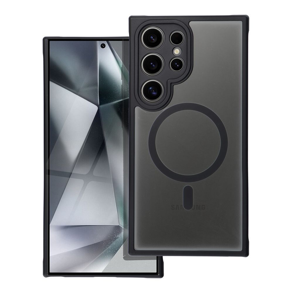 FULL MATTE MAG COVER dėklas telefonui, suderinamas su MagSafe, skirtas SAMSUNG S24 Ultra juodas