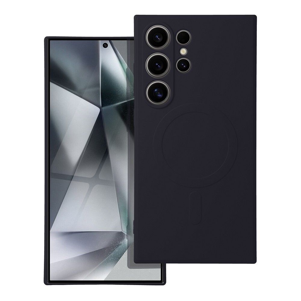 SILICONE MAG COVER dėklas telefonui suderinamas su MagSafe Samsung S24 Ultra juodas