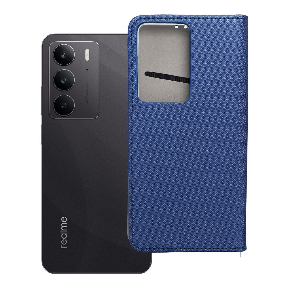 SMART CASE knygos tipo dėklas telefonui REALME C75 tamsiai mėlynas
