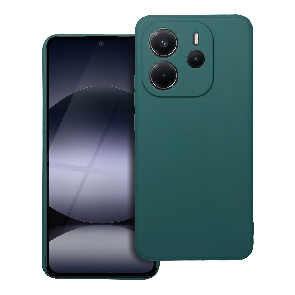 Matinis dėklas telefonui XIAOMI Redmi Note 14 4G (GLOBAL - 164,84mm x 78,15mm x 8,16mm) tamsiai žalias