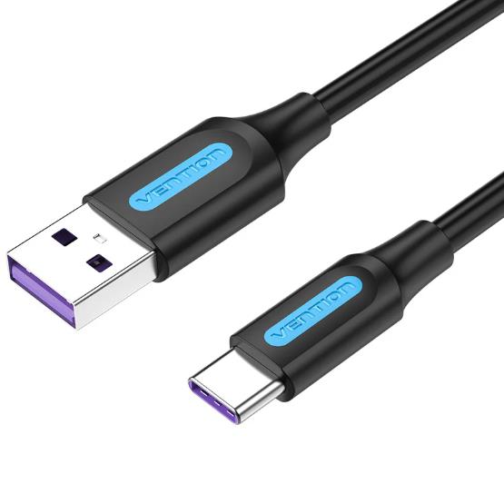 Vention USB-C į USB2.0 laidas 1m PVC juodas CORBF