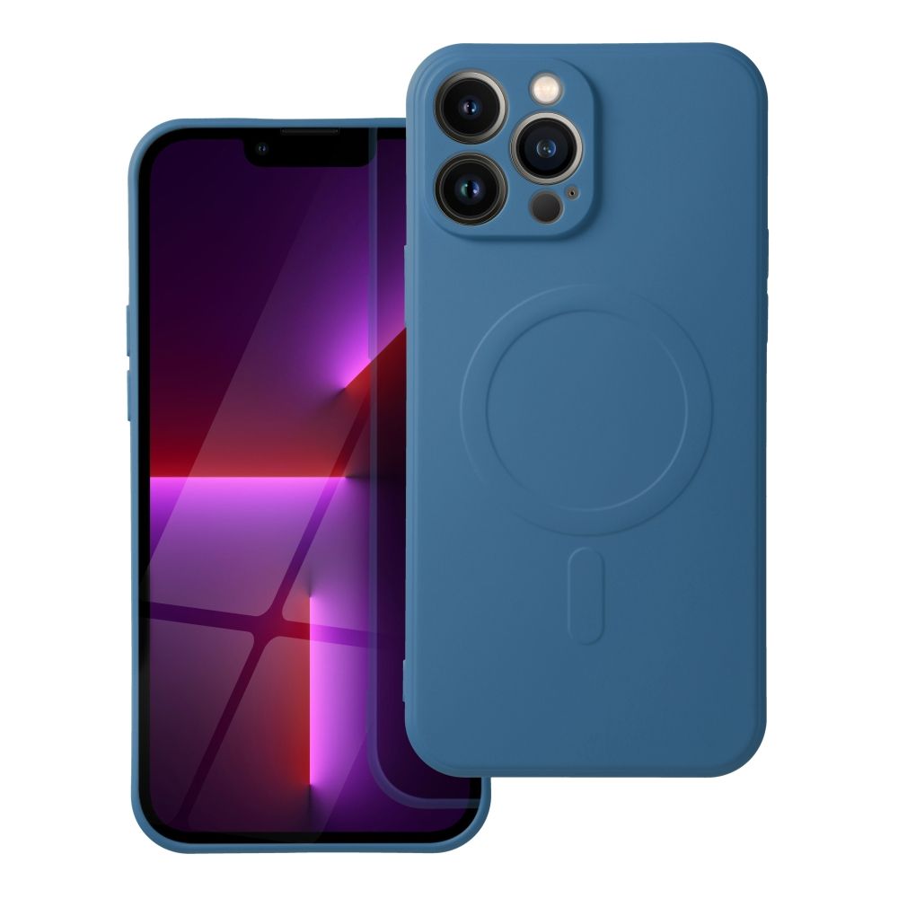 Чехол для iPhone 13 Pro Max силиконовый Mag Cover совместимый с MagSafe синий