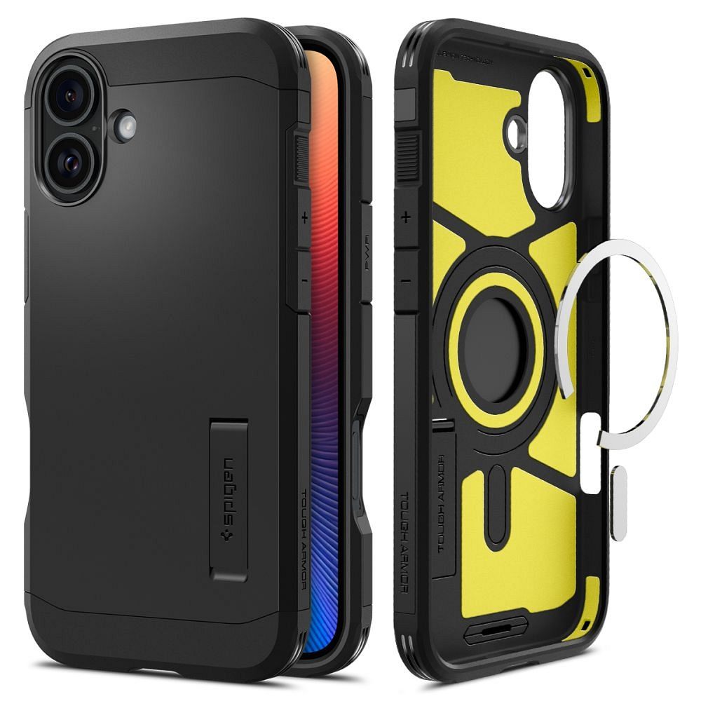 Spigen Tough Armor Magnetinis dėklas su stovu iPhone 16 - juodas