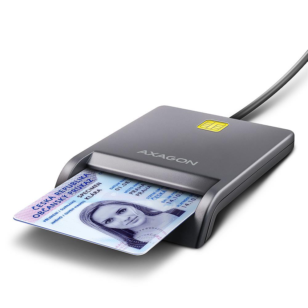 Axagon plonas SmartCard/ID kortelių skaitytuvas USB2.0 1.3m CRE-SM3T