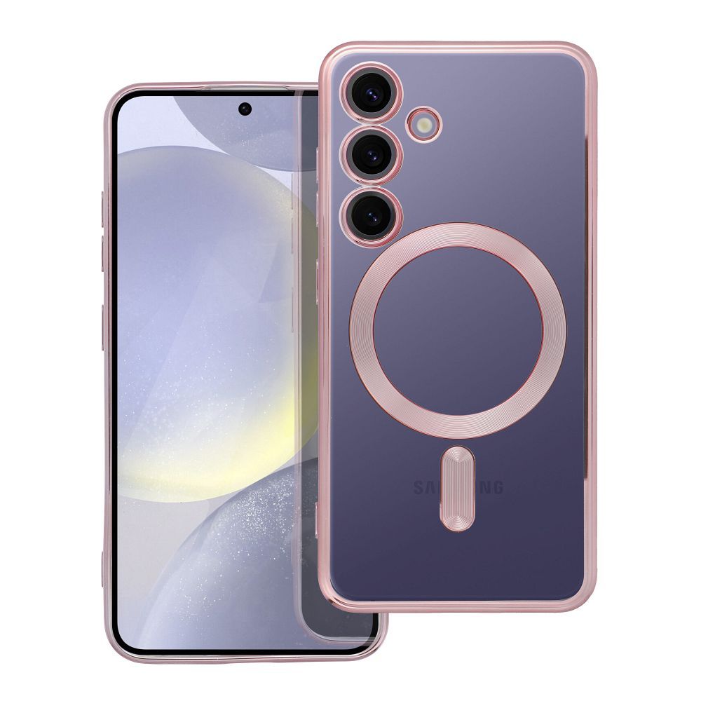 ELECTRO MAG COVER magnetinis dėklas telefonui, suderinamas su MagSafe, skirtas SAMSUNG S24, rausvai auksinis