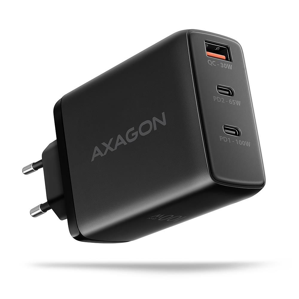 Sieninis USB įkroviklis 100W GaN 3 prievadų ACU-DPQ100 Axagon