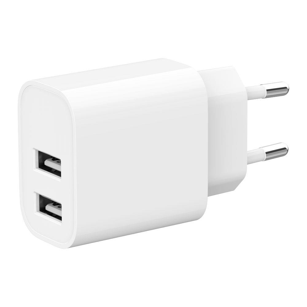 Gembird universalus USB įkroviklis 2 prievadai baltas TA-UC-2A12-01