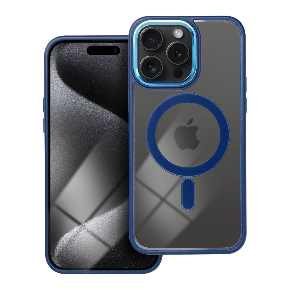 COLOR EDGE MAG COVER dėklas telefonui suderinamas su Magnetiniu IPHONE 15 Pro Max tamsiai mėlynas