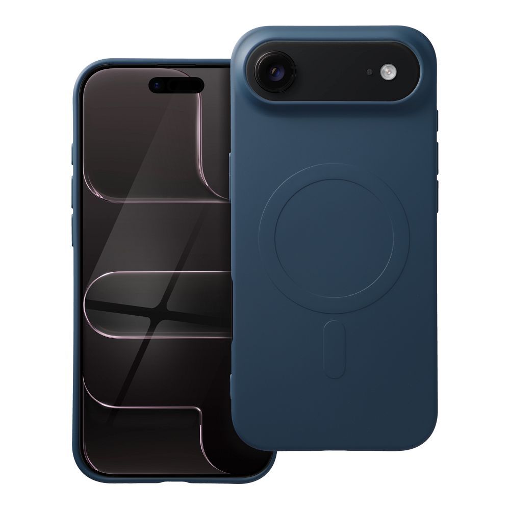 Silikoninis Magnetinis (didelė anga) dėklas telefonui, suderinamas su MagSafe, skirtas IPHONE 17 Air, mėlynas