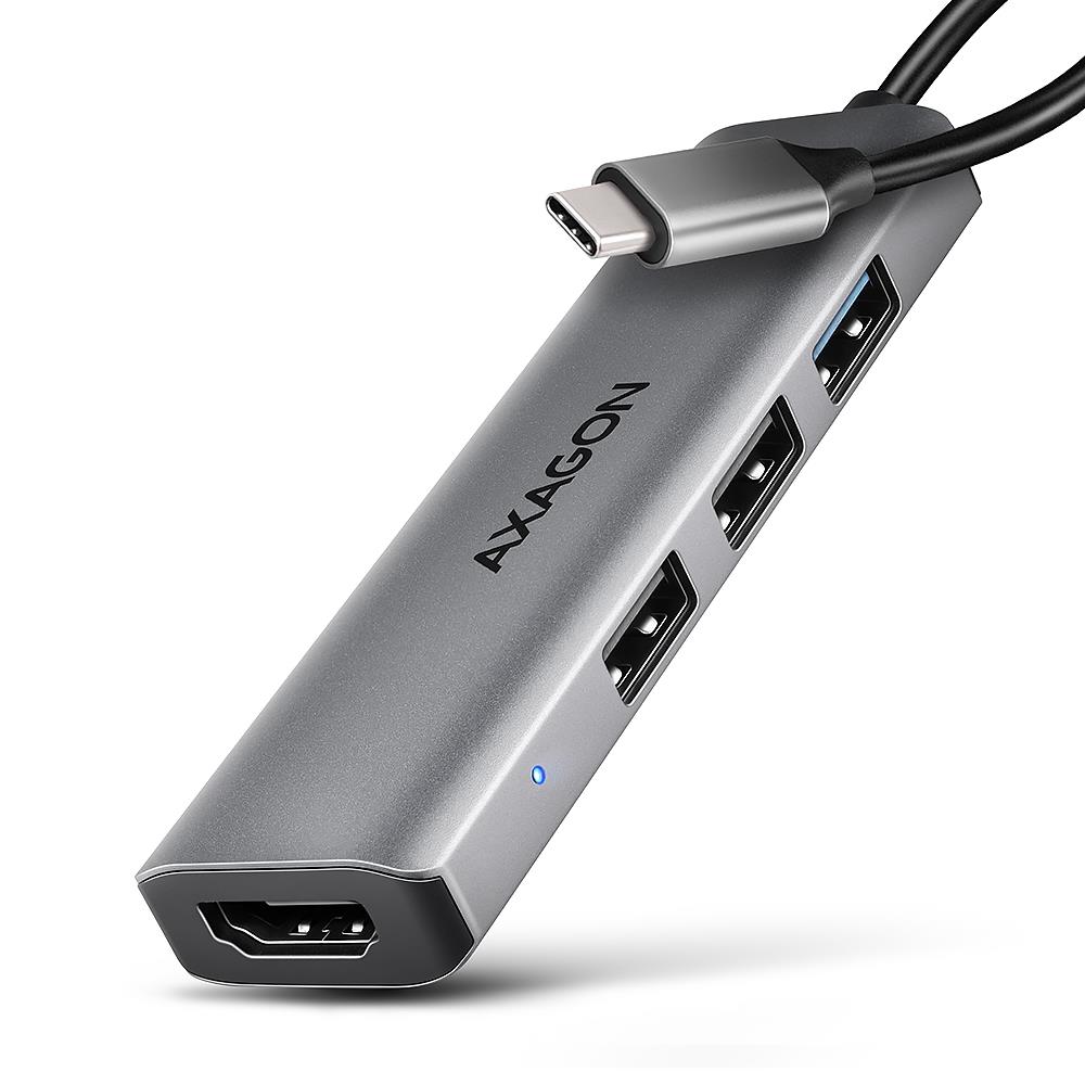 USB-C šakotuvas 4in1 0.15m HMC-H3A Axagon