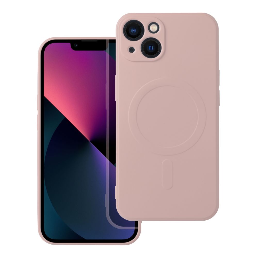 SILICONE MAG COVER dėklas telefonui, suderinamas su MagSafe, IPHONE 13 rožinis