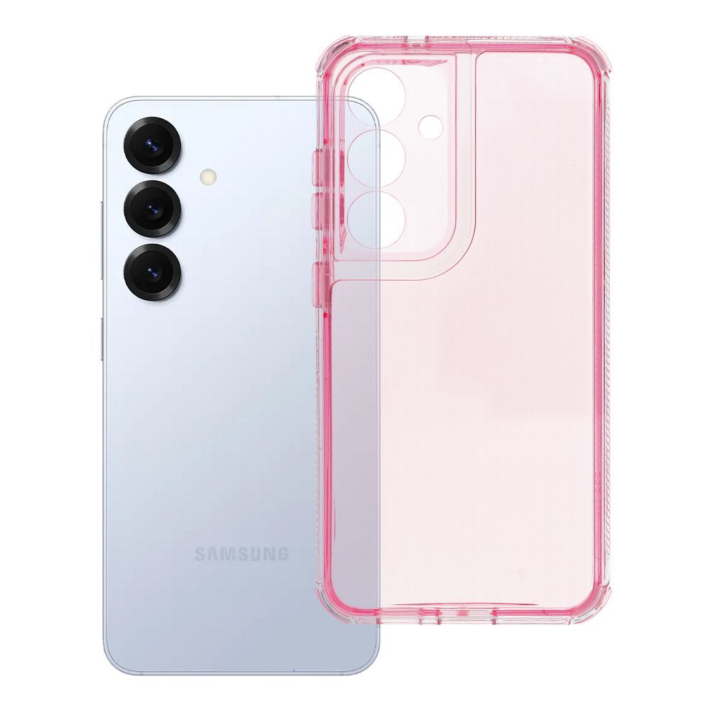 MATRIX CLEAR dėklas telefonui SAMSUNG S25 pudrinės rožinis