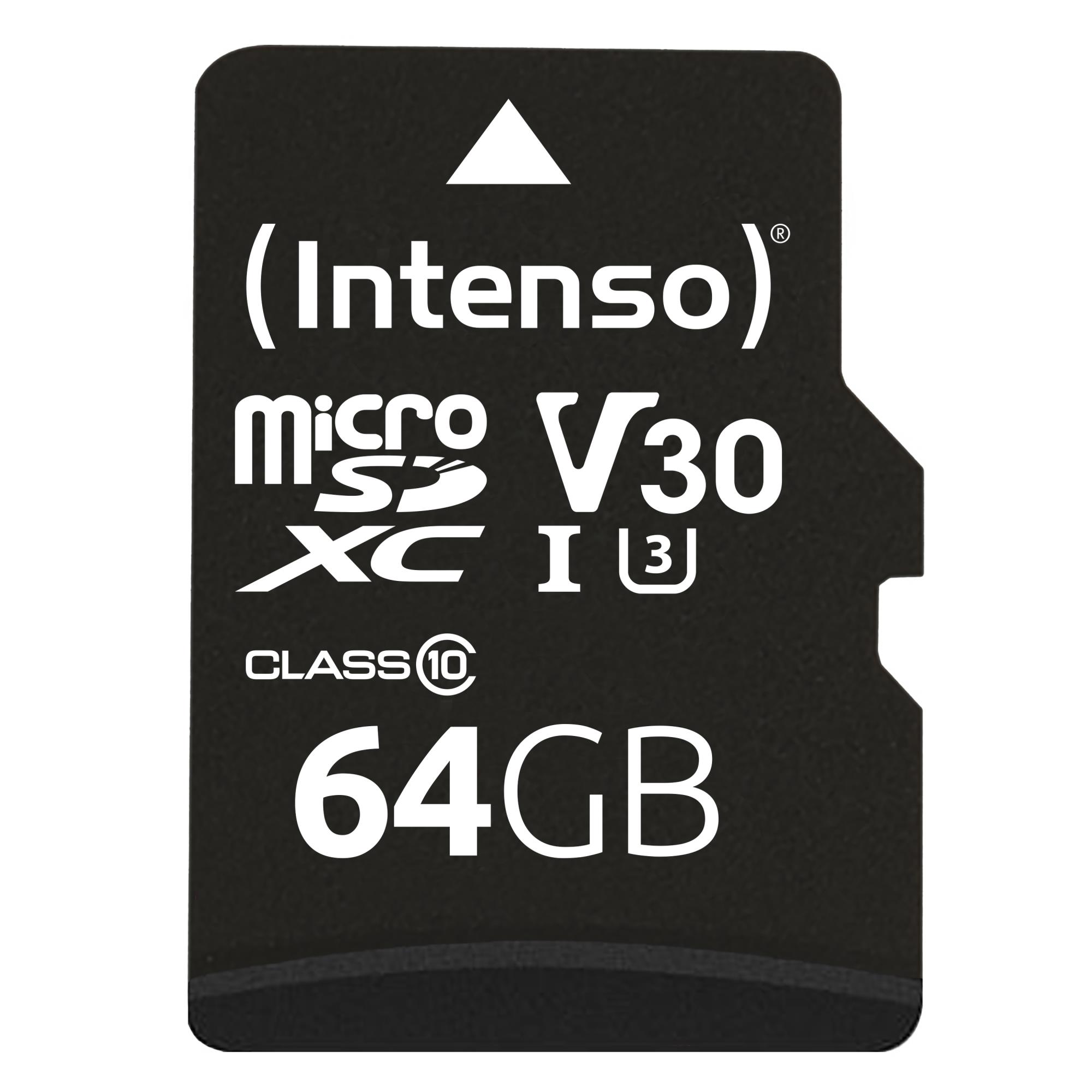 Memory Micro SDXC 64GB C10/w/adapteris 3433490 INTENSO