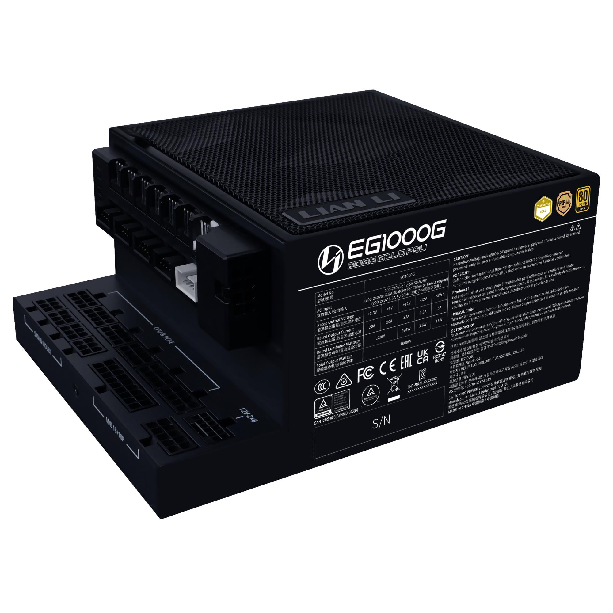 Lian Li Edge Gold 1000W maitinimo blokas 80+ Gold juodas