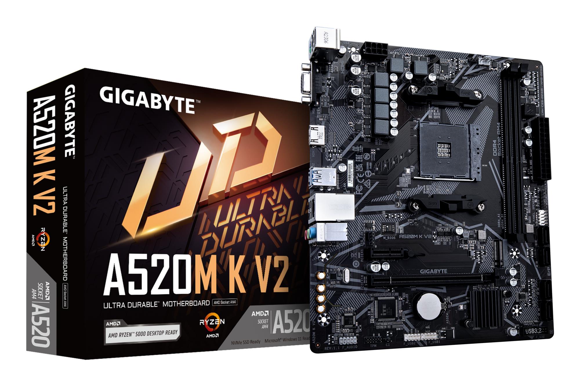 Pagrindinė plokštė GIGABYTE AMD A520 SAM4 DDR4 Micro-ATX