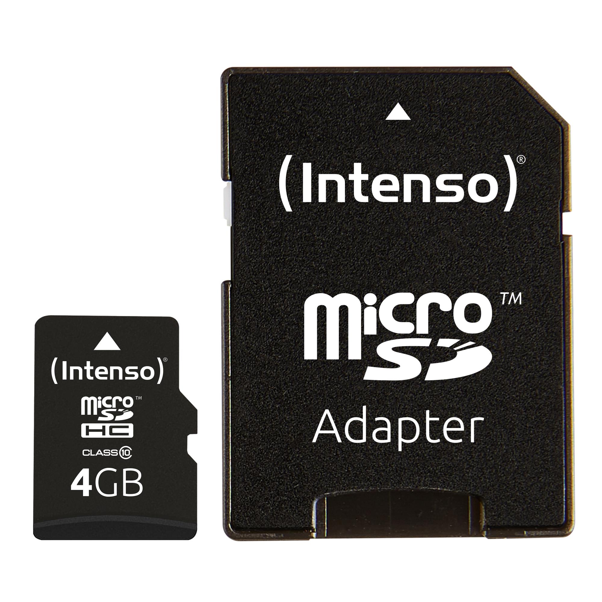 Memory Micro SDHC 4GB C10/w/adapteris 3413450 INTENSO