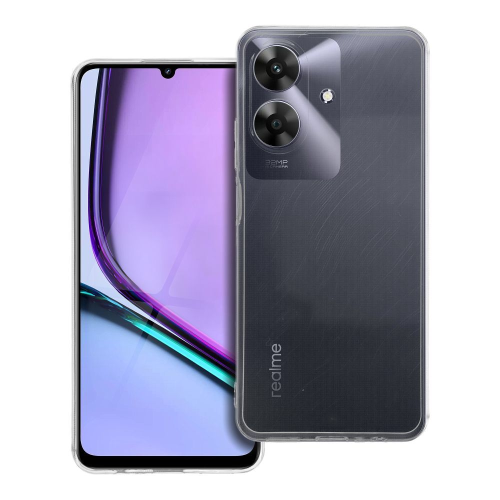 Skaidrus 2 mm dėklas telefonui REALME NOTE 60 (su kameros apsauga) permatomas