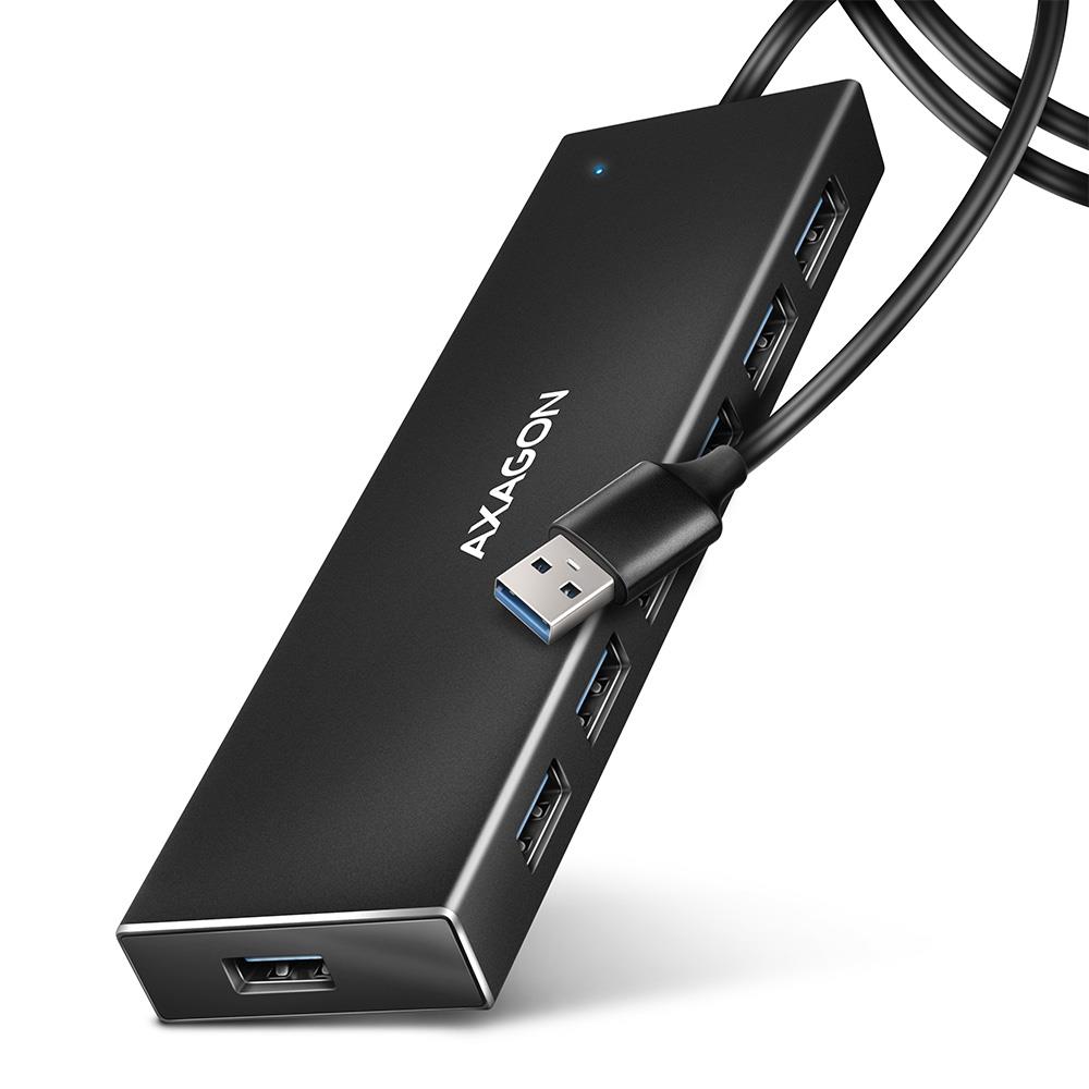 USB3.2 šakotuvas 7 prievadų plokščias 1m HUE-F7A Axagon