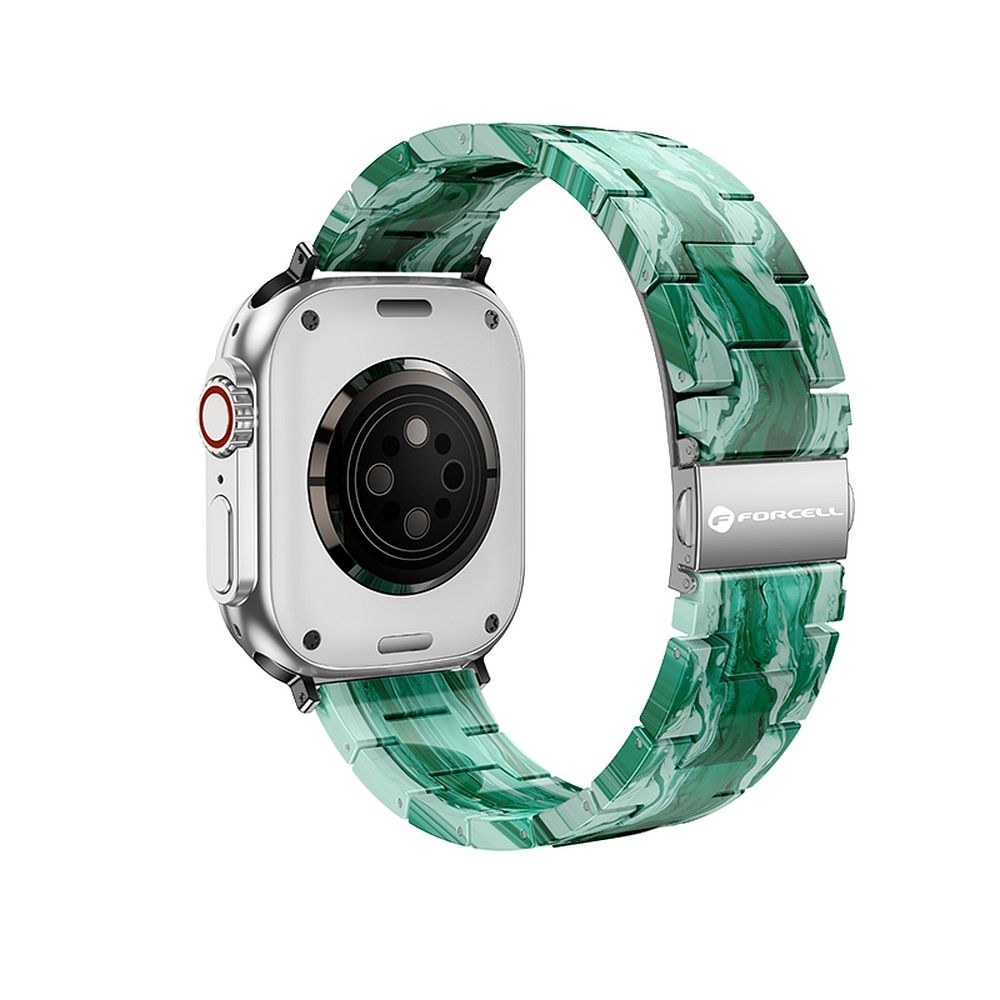 FORCELL F-DESIGN FA04 marmuro tekstūros dervos dirželis APPLE laikrodžiui 38 / 40 / 41 mm žalias