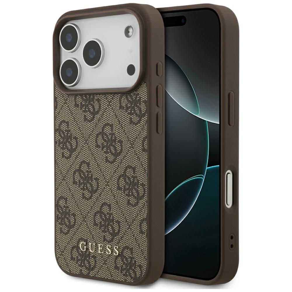 Guess 4G Klasikinis Dėklas telefonui iPhone 17 Pro - rudas
