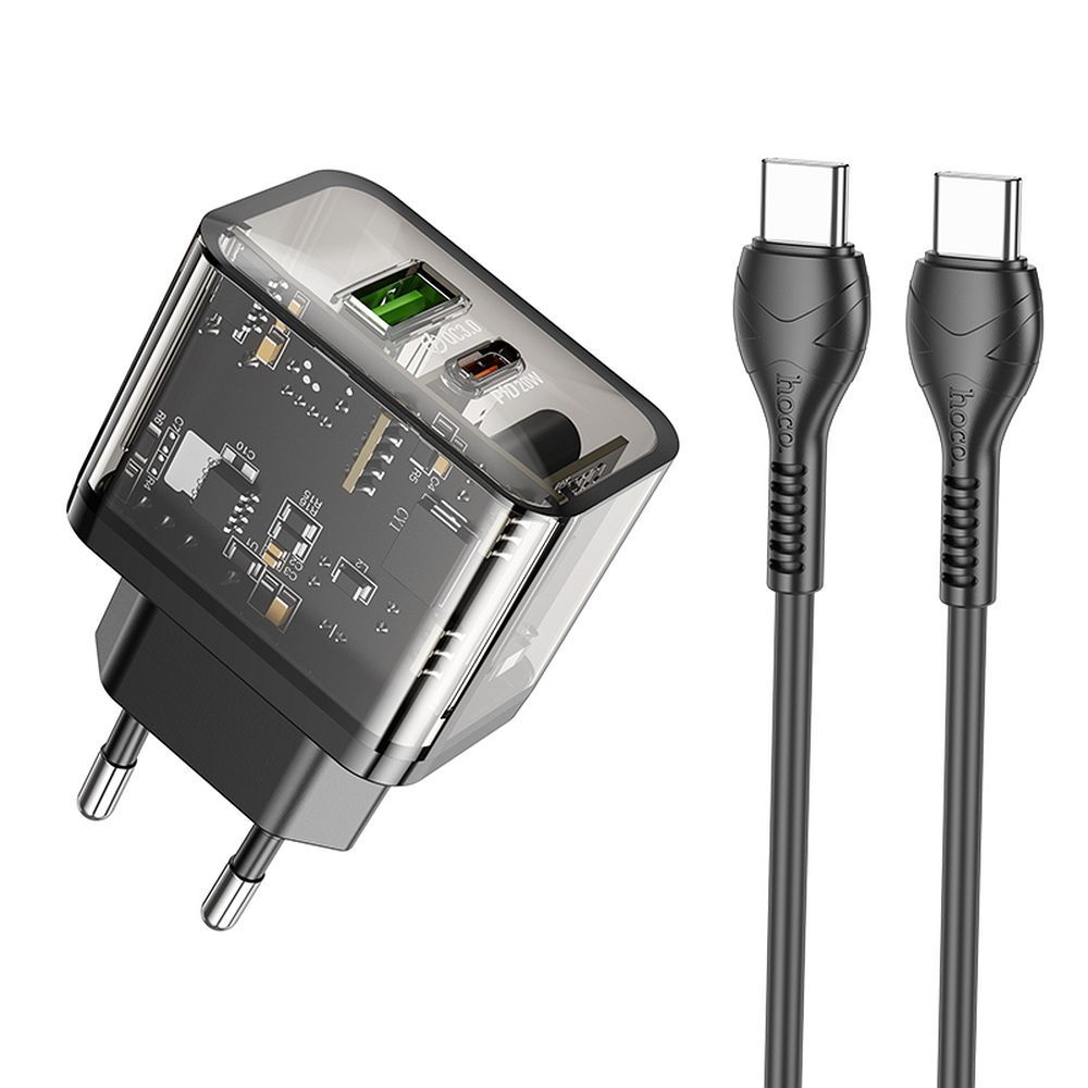 Įkroviklis Hoco N34 + "USB-C (Type-C) to USB-C (Type-C)" (1xUSB-C;1xUSB 20W)