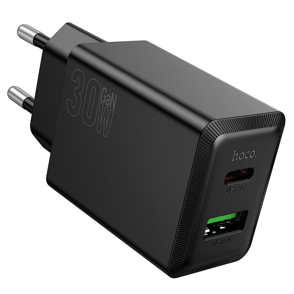 Įkroviklis Hoco N71 (1xUSB-C;1xUSB 30W) juodas