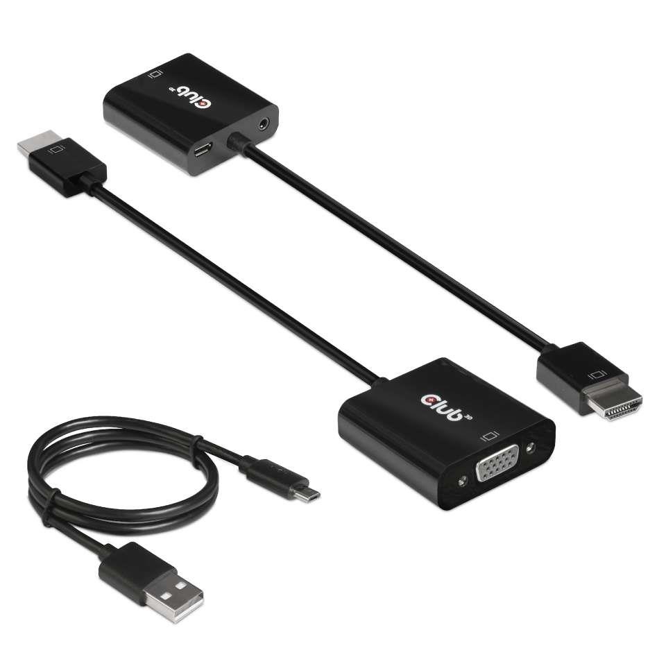 HDMI į VGA adapteris su garsu CAC-1302 Club3D