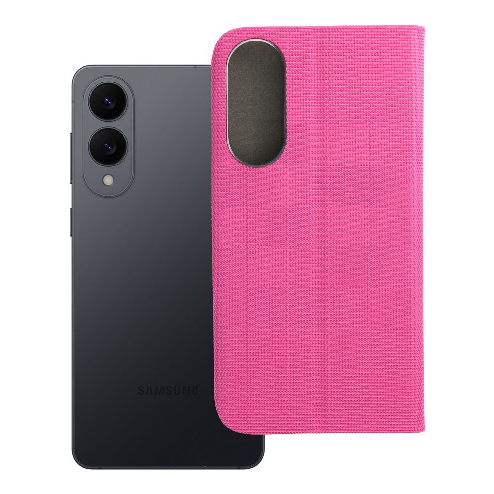 SENSITIVE knygos tipo dėklas telefonui SAMSUNG S25 Edge šviesiai rožinis