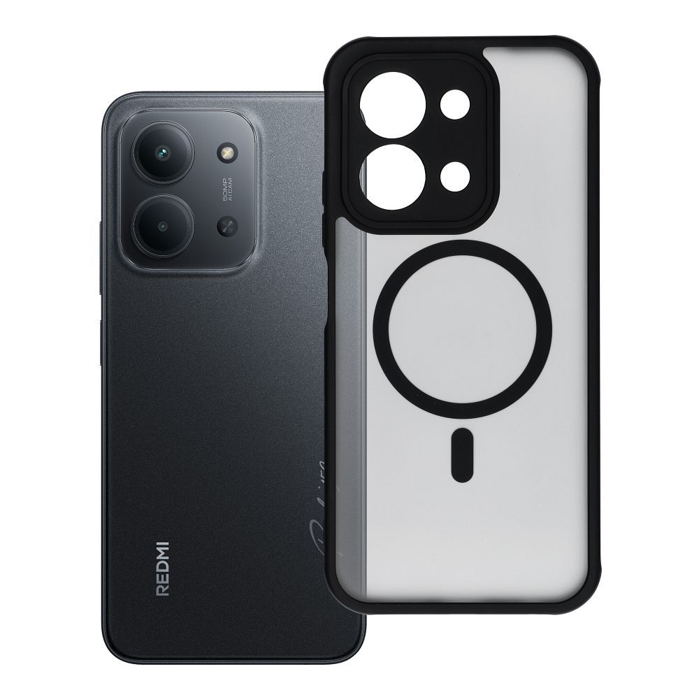 FULL MATTE MAG COVER dėklas telefonui suderinamas su MagSafe Xiaomi Redmi 15C juoda