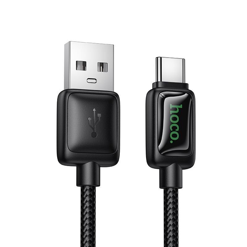 Kabelis su LCD ekranu USB A į USB C Hoco 3A 1,2 m U146 juodas