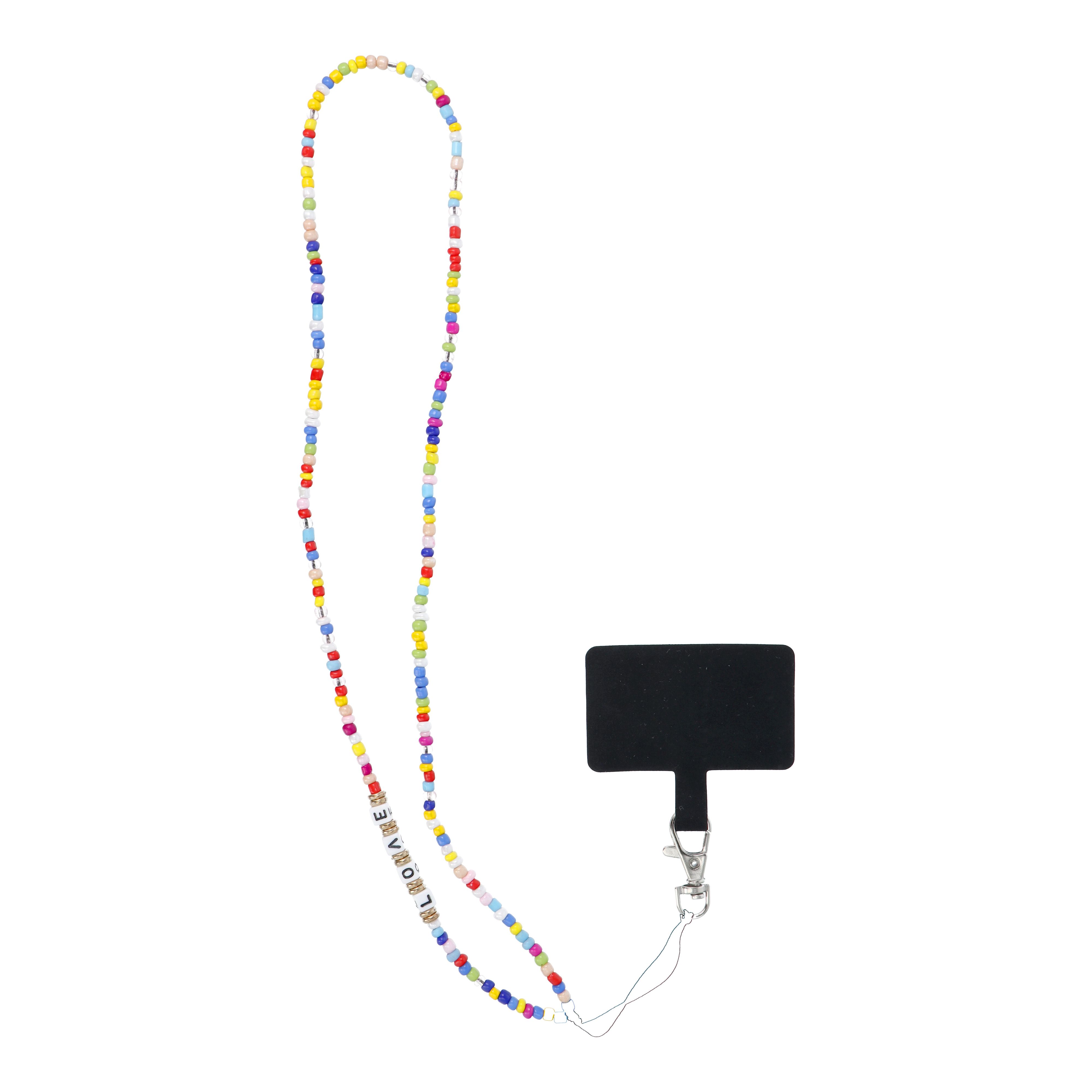 PIXIE telefoninis dirželis, telefono pakabukas / ilgis 68 cm (kilpoje 34 cm) / ant kaklo - karoliukai
