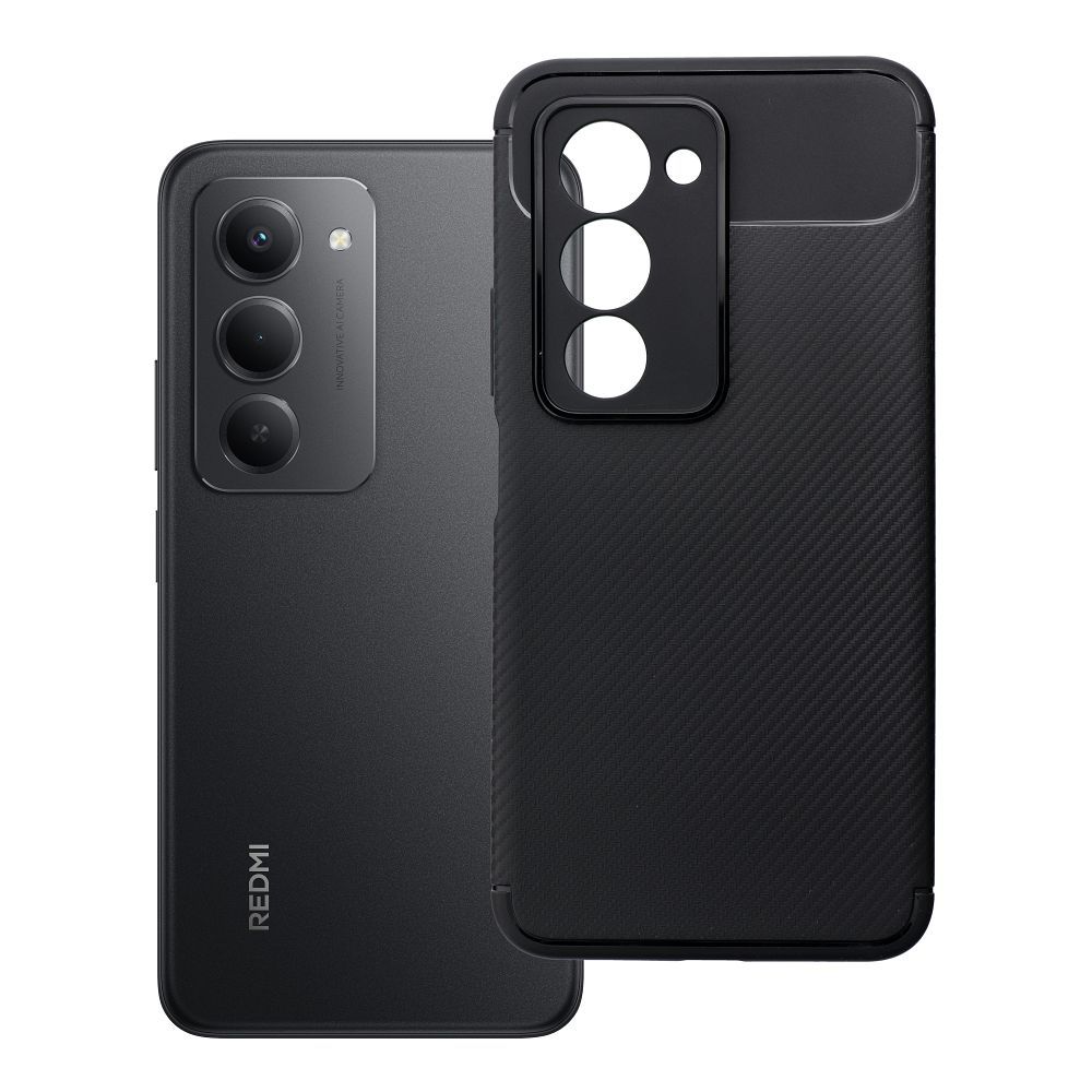 Dėklas CARBON PREMIUM telefonui XIAOMI Redmi 15 4G / 15 5G (171.1mm) juodas