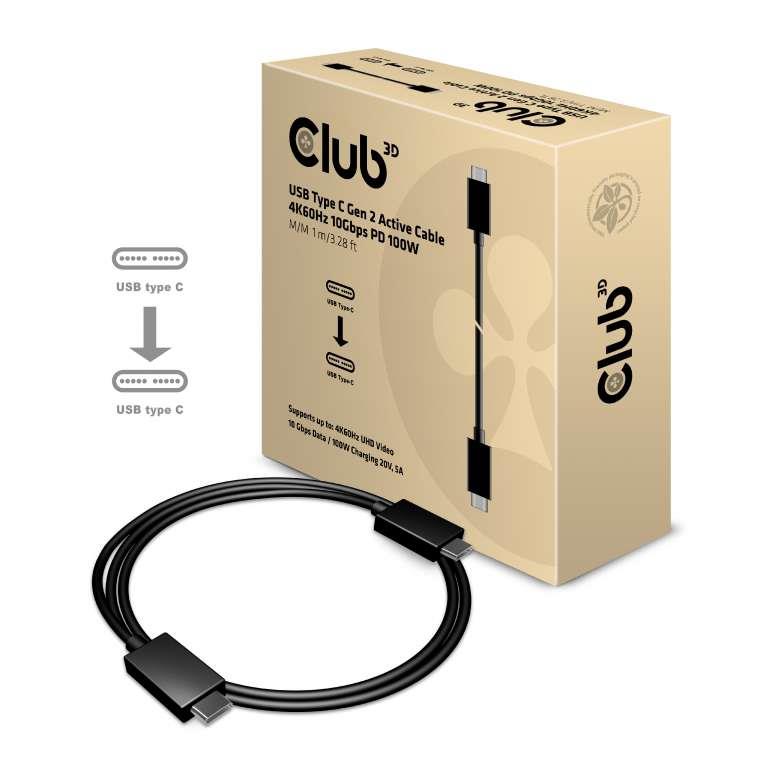 Laidas USB-C į USB-C 1M M/M CAC-1522 Club3D
