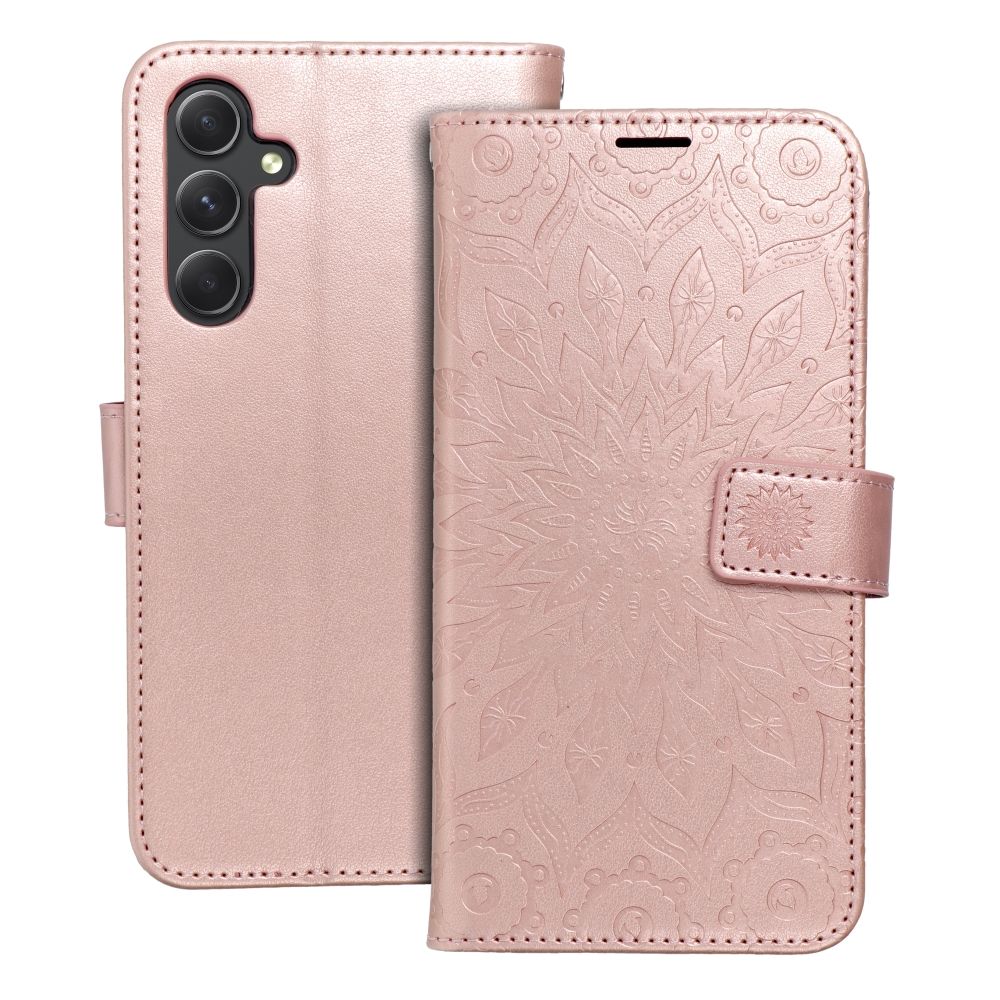 MEZZO Knyginis dėklas telefonui SAMSUNG A54 5G mandala rožinis auksas