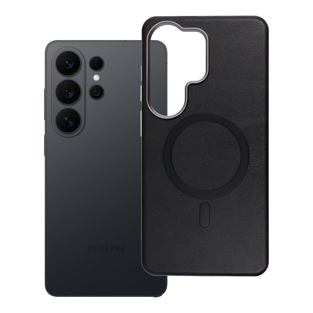 GENTLEMAN MAG COVER magnetinis dėklas telefonui, suderinamas su MagSafe, skirtas SAMSUNG S26 Ultra, juodas