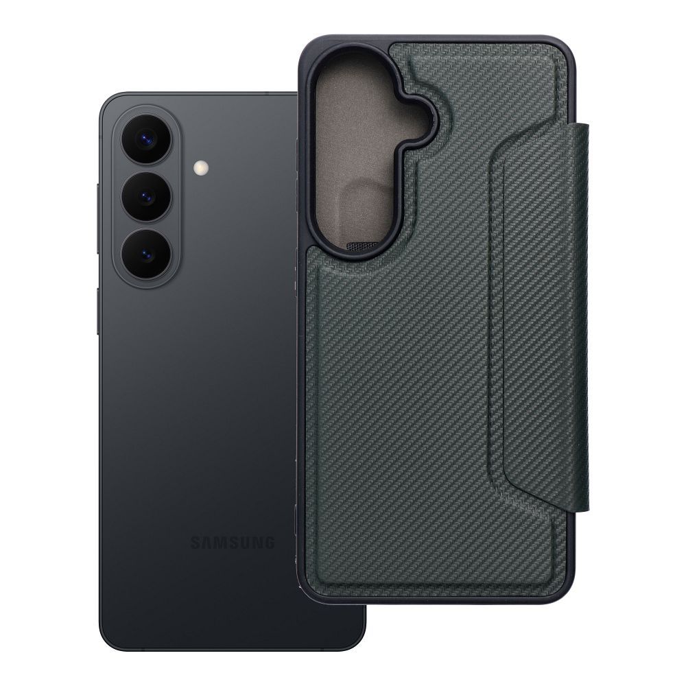 RAZOR knygos tipo dėklas SAMSUNG S26 telefonui, tamsiai žalias