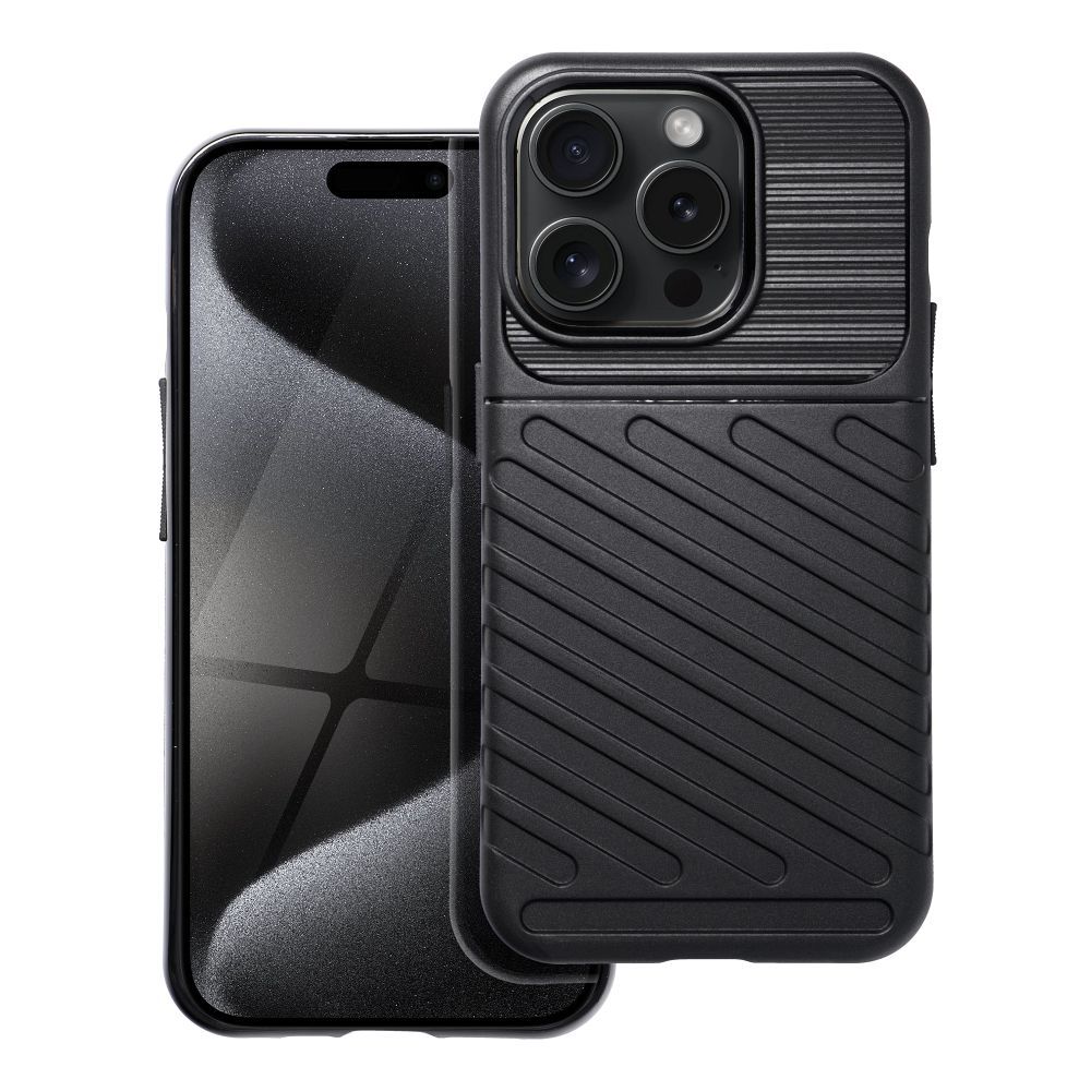 THUNDER dėklas telefonui IPHONE 15 Pro juodas