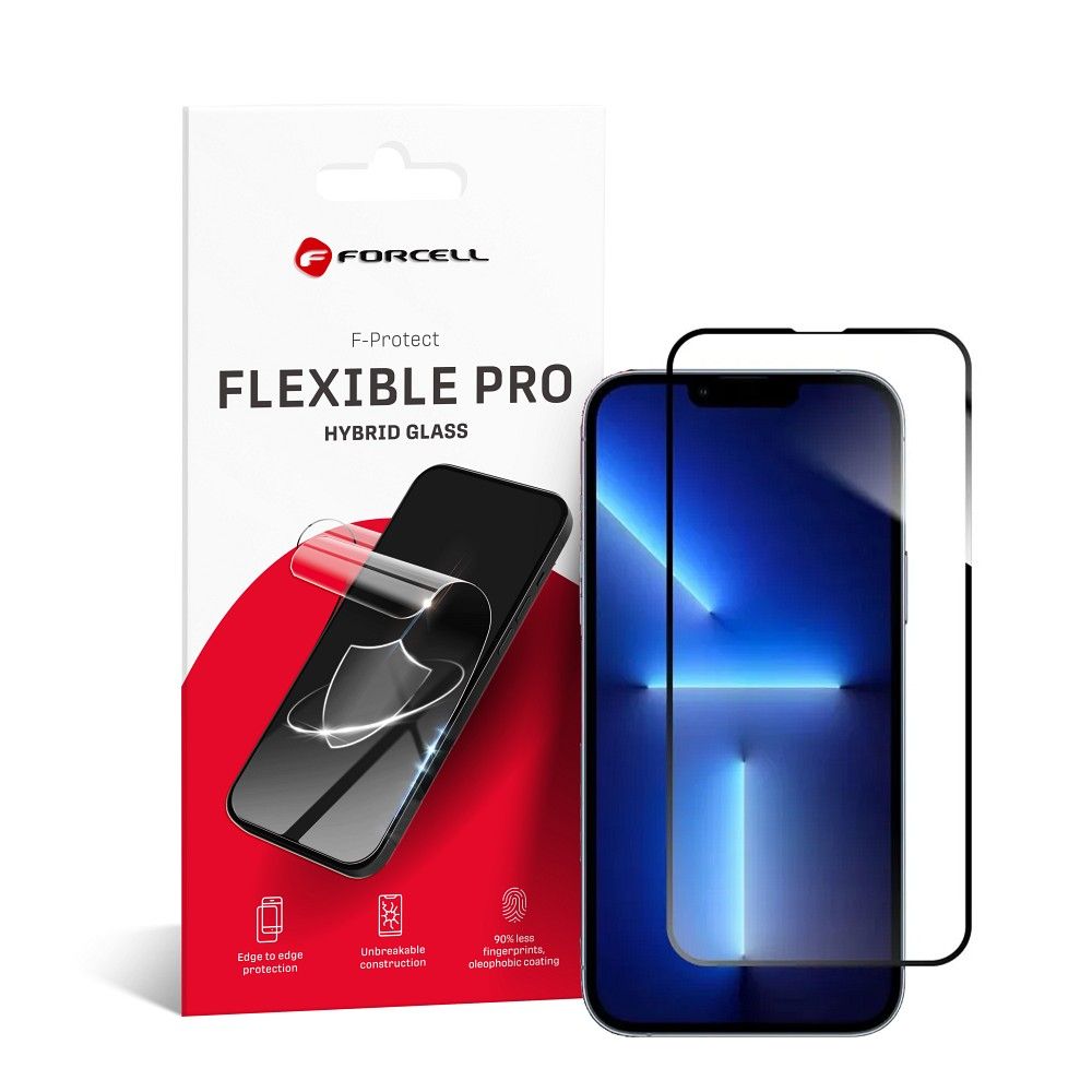 Hybrid glass to iPhone 13 PRO MAX / 14 PLUS Forcell Flexible 5D black