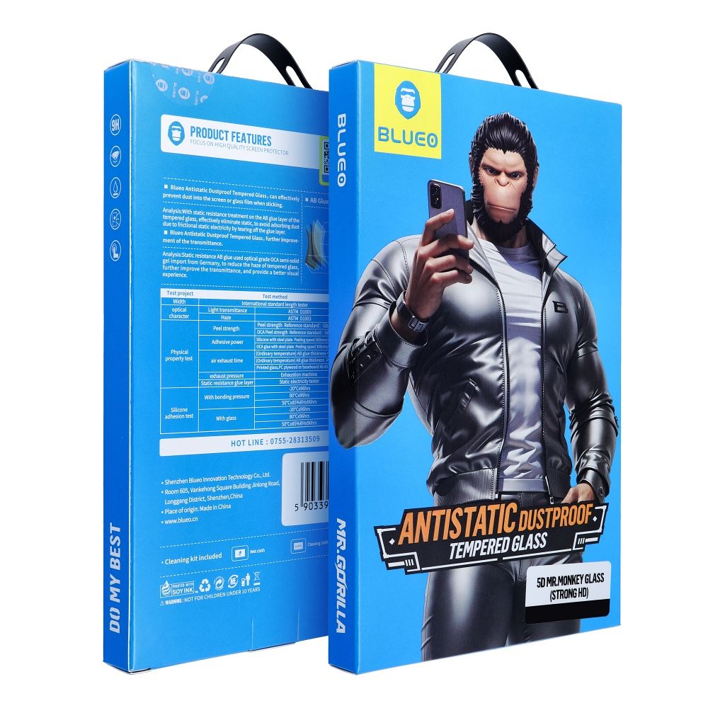 5D Mr. Monkey stiklas - Samsung Galaxy A53 5G juodas (Strong Lite)