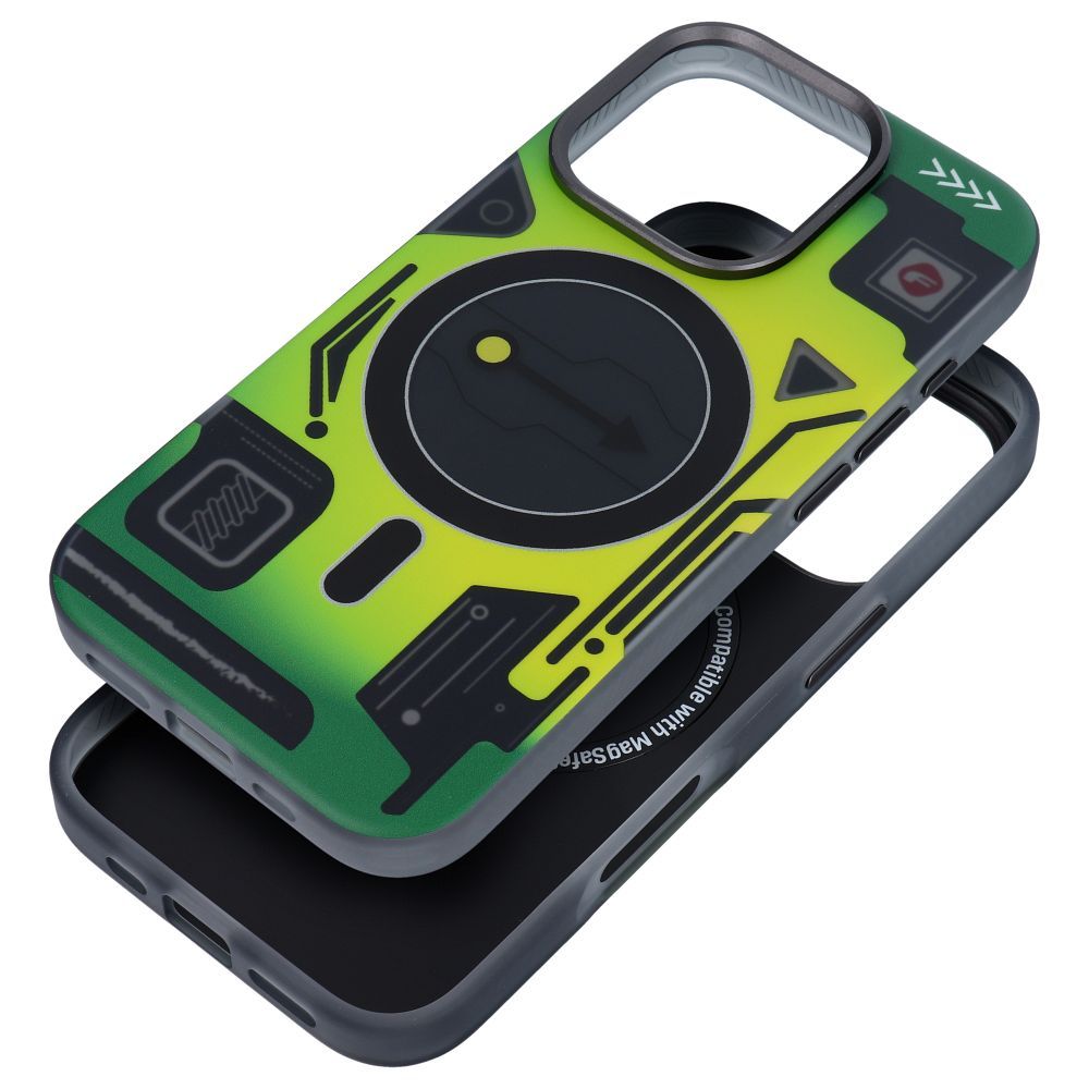 Dėklas telefonui FORCELL F-PROTECT su dviejų sluoksnių 4D technologija, militarinio kritimo testo suderinamas su MagSafe skirtas IPHONE 16 PLUS žalias