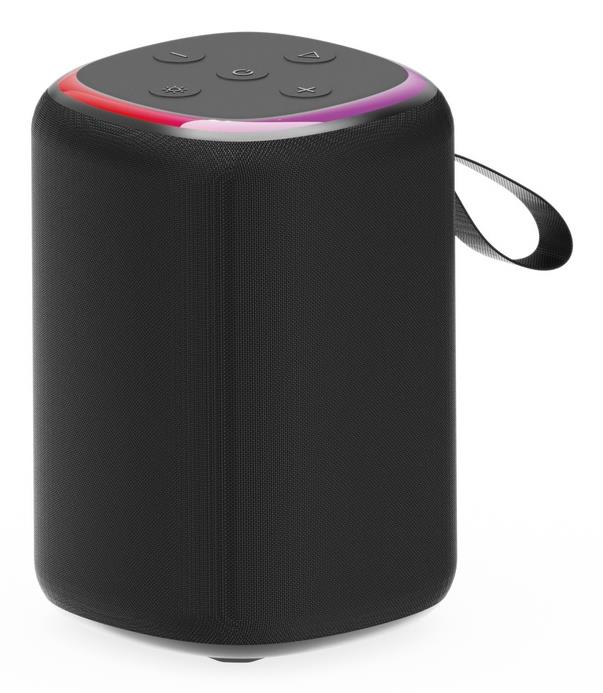 Portable Speaker|GEMBIRD|Juodas|Belaidis|Bluetooth|SPK-BT-LED-08S