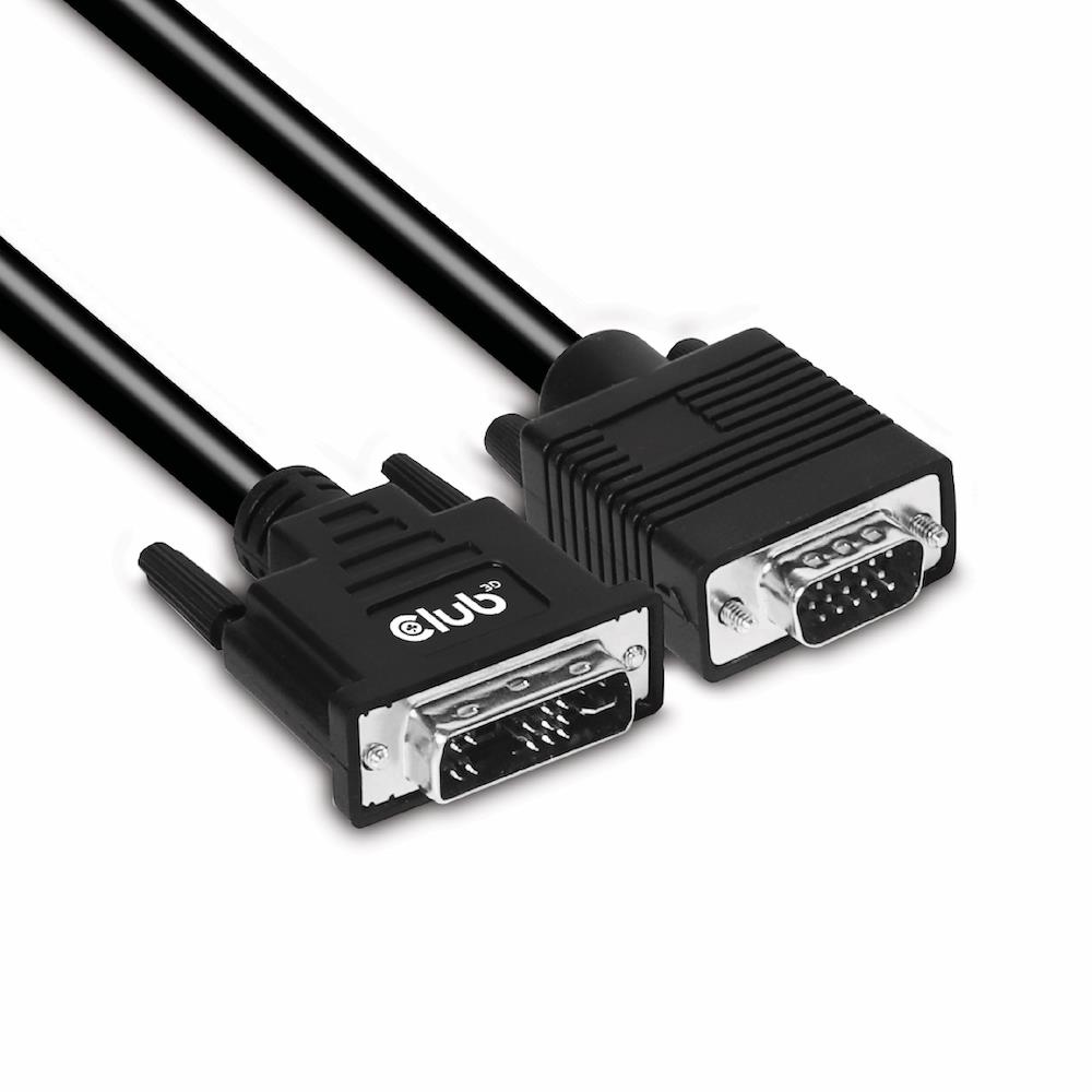 KABELIS DVI-A Į VGA 3M/M/M CAC-1243 CLUB3D