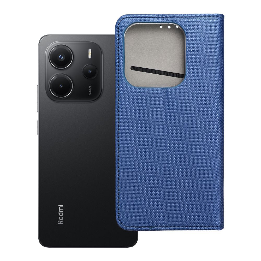 Dėklas Smart Magnet Xiaomi Redmi Note 14 5G tamsiai mėlynas